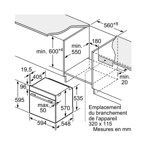 Four Intégrable Multifonction 71l 60cm Pyrolyse Noir - Hb578hbs7