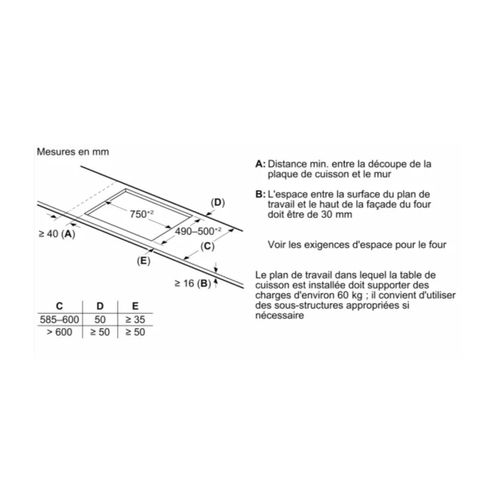 Plaque De Cuisson à Induction 80cm 5 Foyers 7400w - T58fhw1l0