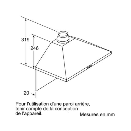 Hotte Décorative Murale 90cm 626m³/h Inox - Dwp96bc50