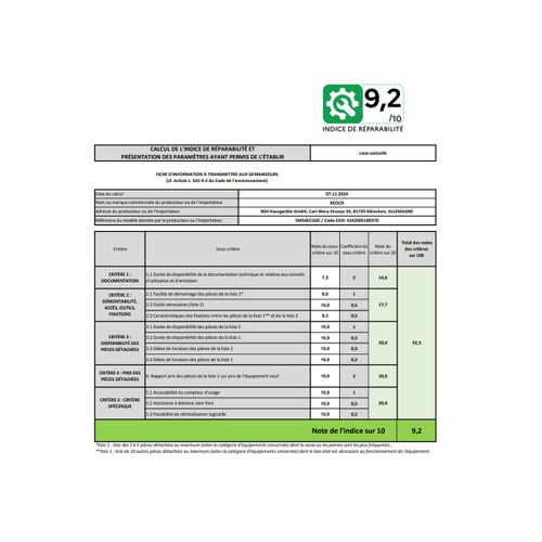 Lave-vaisselle 60cm 13 Couverts 42db - Sms4eci26e