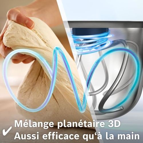 Robot Pâtissier  Serie 2 - 700 W - 4 Vitesses - 3,8 L - 3 Disques - Hachoir à Viande - Blanc