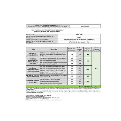 Lave-vaisselle 45cm 10 Couverts 45db - Sps4emi61e