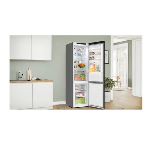 Réfrigérateur Combiné 60cm 363l Acier Brossé Noir - Kgn392xcf