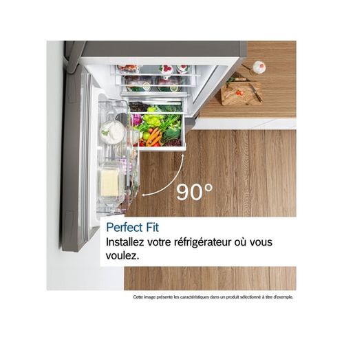 Réfrigérateur Combiné 60cm 363l Acier Brossé Noir - Kgn392xcf