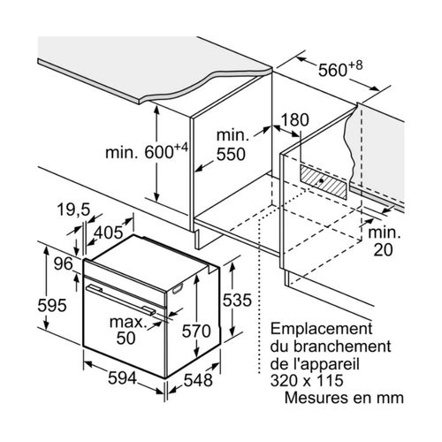 Four Intégrable Multifonction 71l 60cm Ecoclean Hydrolyse - Hba534bs3