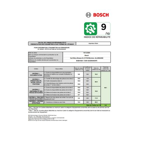 Aspirateur Traineau 600w 75db Noir - Bgb41ba1