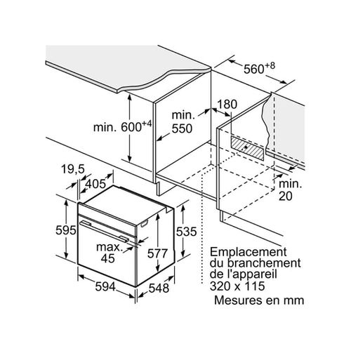 Four encastrable BOSCH HBG7741B1F Noir
