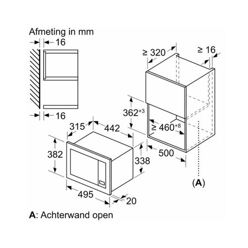 Micro-ondes Encastrable 20l 1270w Noir - Bfl523mb4