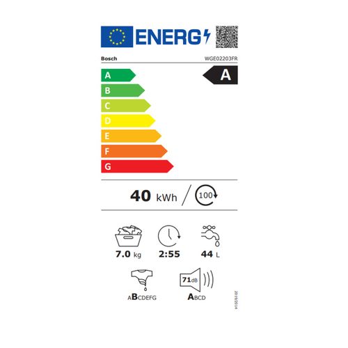 Lave-linge Hublot 7 Kg 1200 Tours/min - Wge02205fr