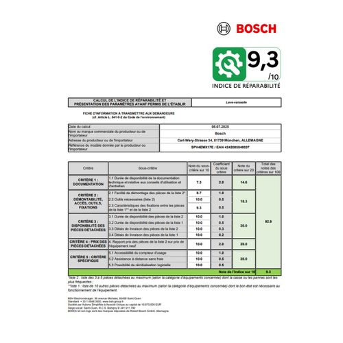 Lave-vaisselle Tout Intégrable 45 Cm 10 couverts 44 dB - Spv4emx17e