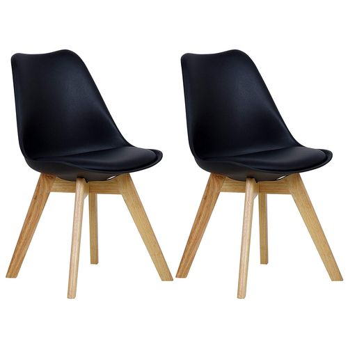 Lot De 2 Chaise De Salle à Manger. Chaise De Cuisine. Pied En Bois. Style Nordique. Noir