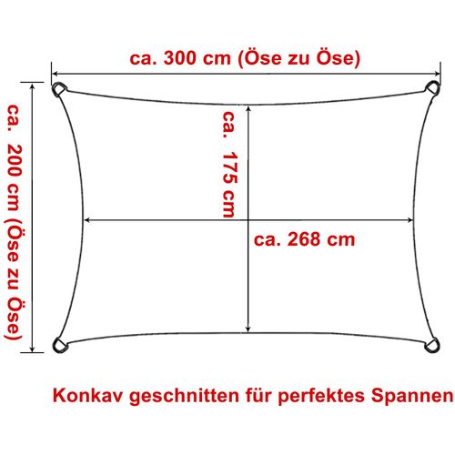 Voile D’ombrage Rectangulaire 3x5m En Hdpe.protection Contre Le Soleil. Sable