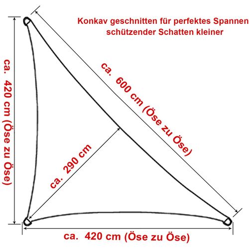 Voile D’ombrage Triangulaire 4.2x4.2x6m En Hdpe. Protection Contre Le Soleil .sable