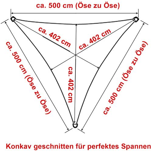 Voile D’ombrage Triangulaire 5x5x5m En Hdpe. Protection Contre Le Soleil .sable
