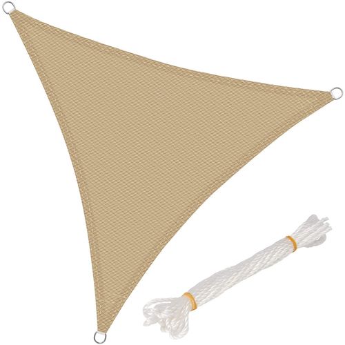 Voile D’ombrage Triangulaire 5x5x5m En Hdpe. Protection Contre Le Soleil .sable