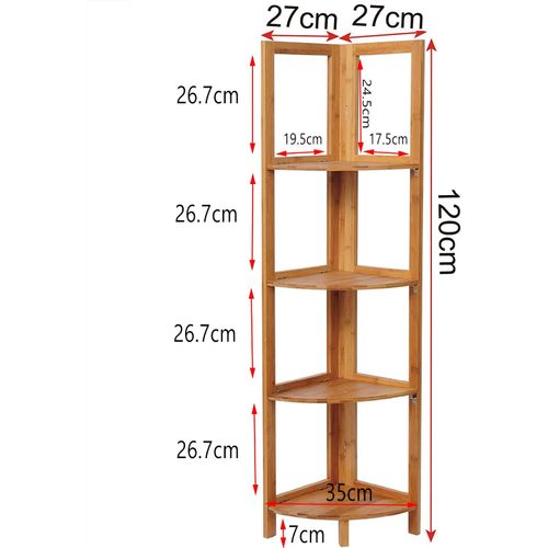 Etagère En Bambou. Etagère De Salle De Bain/cuisine. Etagère à 4 Niveaux. 27x38x120 Cm