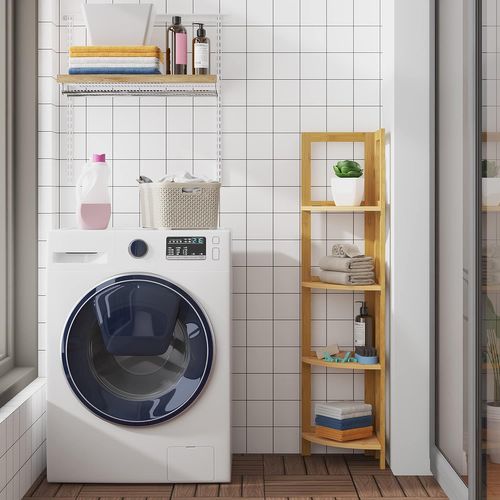 Etagère En Bambou. Etagère De Salle De Bain/cuisine. Etagère à 4 Niveaux. 27x38x120 Cm