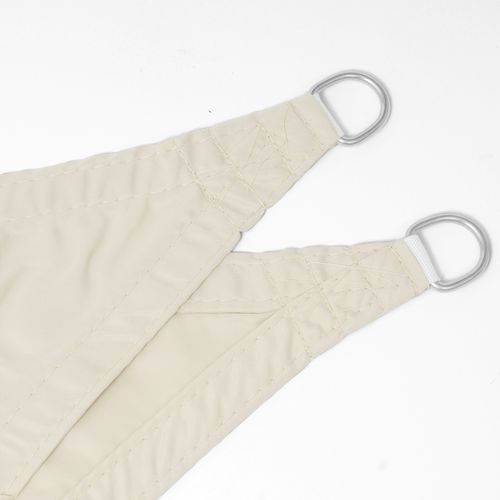 Voile D’ombrage 3.6x3.6x5.1 M Triangulaire En Polyester. Protection Contre Le Soleil .crème