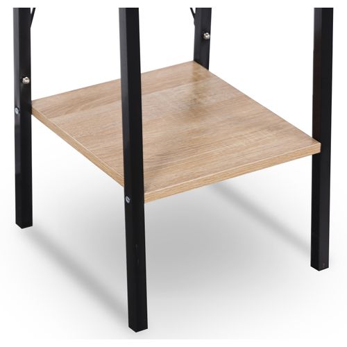 Étagère De Rangement En Acier+bois Avec 4 Tablettes.étagère Royonnage.34x35x148cm.noir+chêne Clair