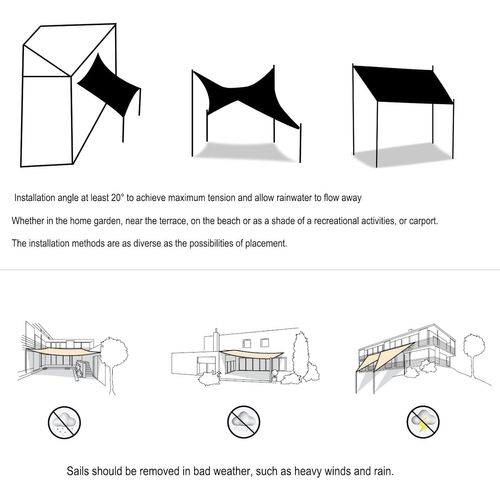Voile D'ombrage Triangulaire 5x5x7 M-imperméable-Anti 93% Uv-Polyester Avec Protection UV-Gris