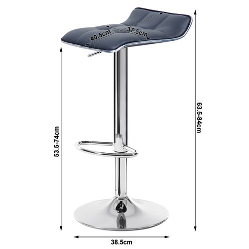Lot De 4 Tabouret De Bar En Cuir Synthétique-Tabouret De Bar Pivotant-Hauteur Réglable-Gris