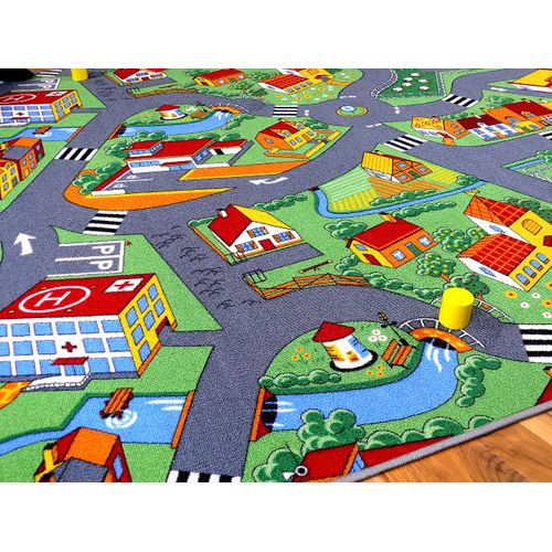 Tapis Rues Pour Enfants Little Village 160x200cm Vert