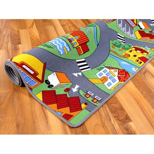 Tapis Rues Pour Enfants Little Village 160x200cm Vert