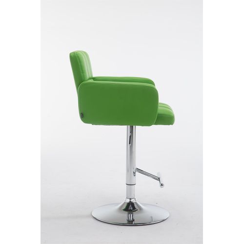 Tabouret De Bar Los Angeles Similicuir Avec Pied En Métal Vert/chrome