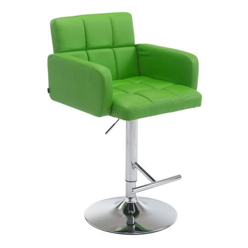Tabouret De Bar Los Angeles Similicuir Avec Pied En Métal Vert/chrome