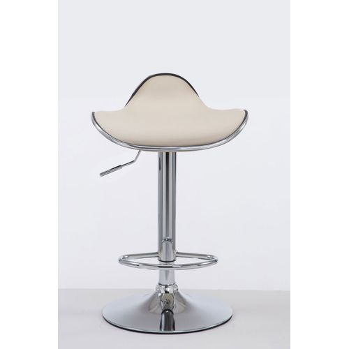 Tabouret De Bar Shanghai Similicuir Avec Pied En Métal Crème