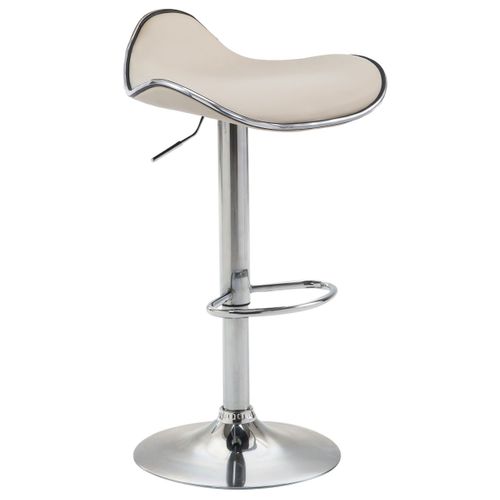 Tabouret De Bar Shanghai Similicuir Avec Pied En Métal Crème