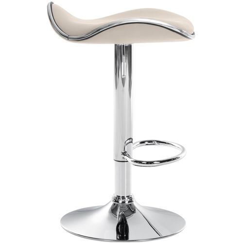 Tabouret De Bar Shanghai Similicuir Avec Pied En Métal Crème