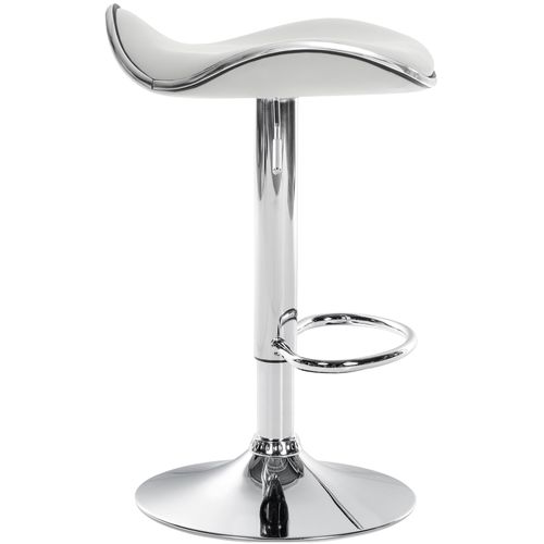 Tabouret De Bar Shanghai Similicuir Avec Pied En Métal Blanc