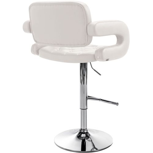 Tabouret De Bar Dublin Similicuir Avec Pied En Métal Blanc /chrome