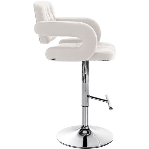 Tabouret De Bar Dublin Similicuir Avec Pied En Métal Blanc /chrome