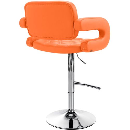 Tabouret De Bar Dublin Similicuir Avec Pied En Métal Orange/chrome