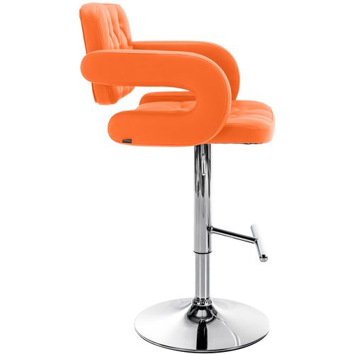 Tabouret De Bar Dublin Similicuir Avec Pied En Métal Orange/chrome