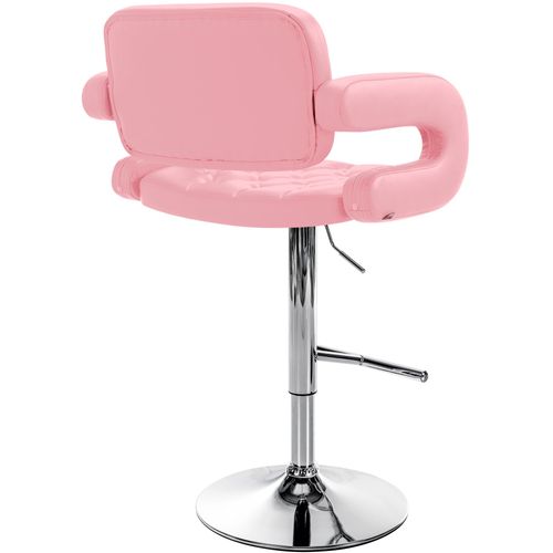 Tabouret De Bar Dublin Similicuir Avec Pied En Métal Rose/chrome