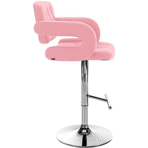 Tabouret De Bar Dublin Similicuir Avec Pied En Métal Rose/chrome