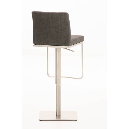 Tabouret De Bar Panama Tissu Avec Pied En Métal Gris Foncé/acier Inoxydable