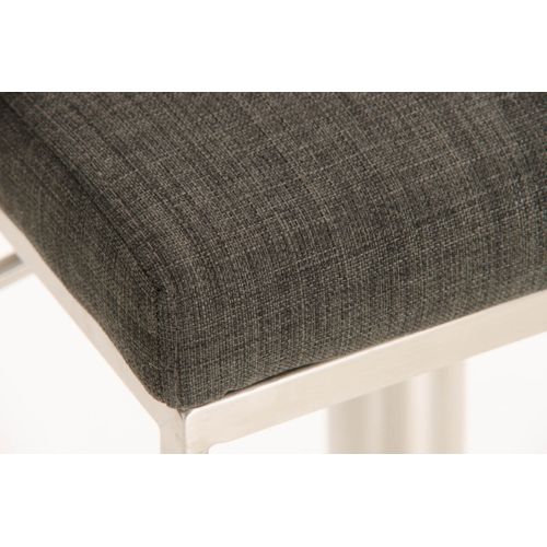 Tabouret De Bar Panama Tissu Avec Pied En Métal Gris Foncé/acier Inoxydable
