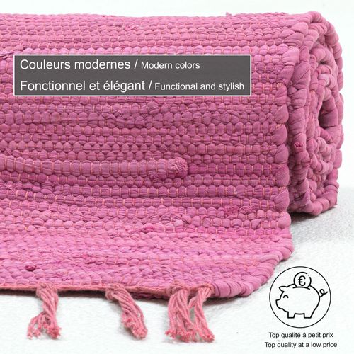 Tapis Réversible En Coton Happy Cotton 70x250 Cm - Lilas