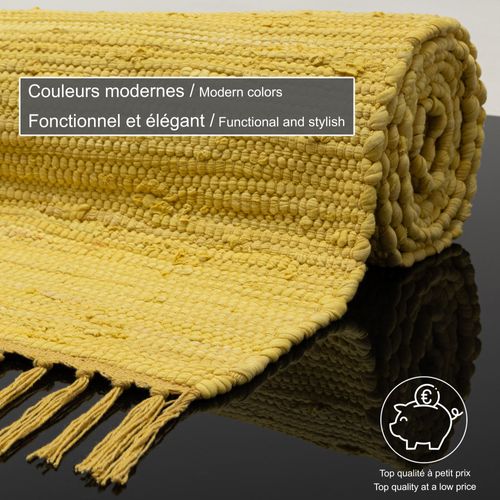 Tapis Réversible En Coton Happy Cotton 70x140 Cm - Jaune