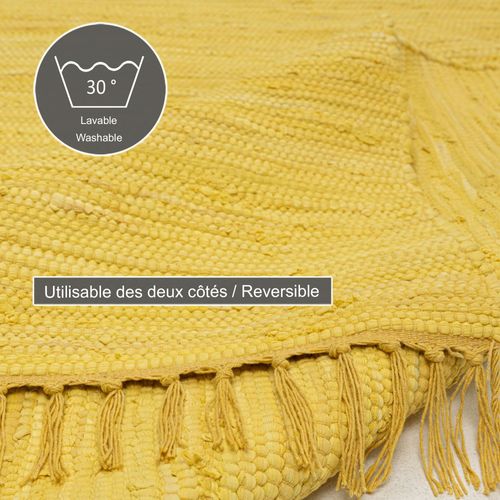Tapis Réversible En Coton Happy Cotton 160x230 Cm - Jaune
