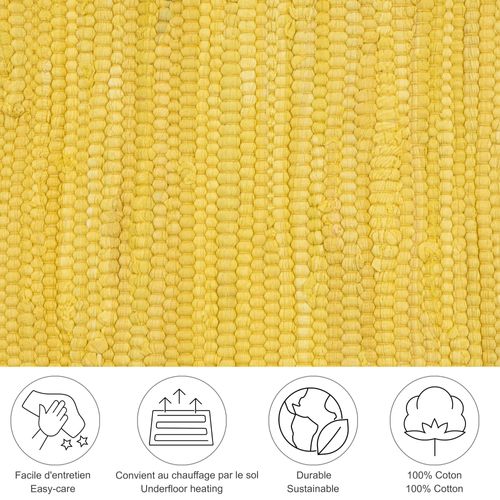 Tapis Réversible En Coton Happy Cotton 70x250 Cm - Jaune