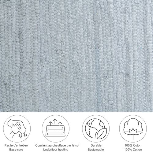 Tapis Réversible En Coton Happy Cotton 70x140 Cm - Gris