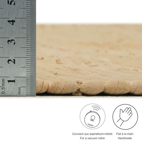 Tapis Réversible En Coton Happy Cotton 90x160 Cm - Crème