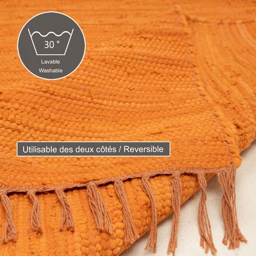 Tapis Réversible En Coton Happy Cotton 70x250 Cm - Terracotta