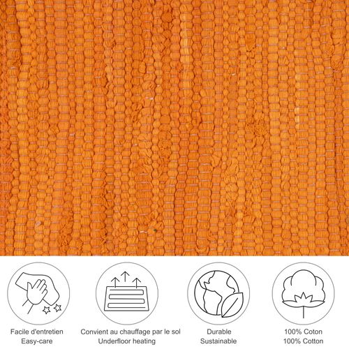 Tapis Réversible En Coton Happy Cotton 120x180 Cm - Terracotta