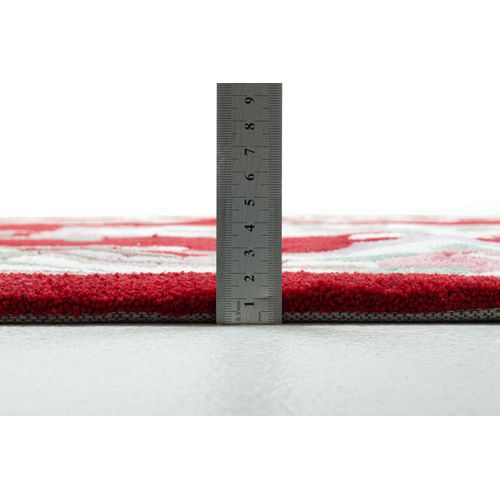 Tapis Tufté Main Avec Bordure En Design Aubusson - Ming 90x160 Cm - Rouge